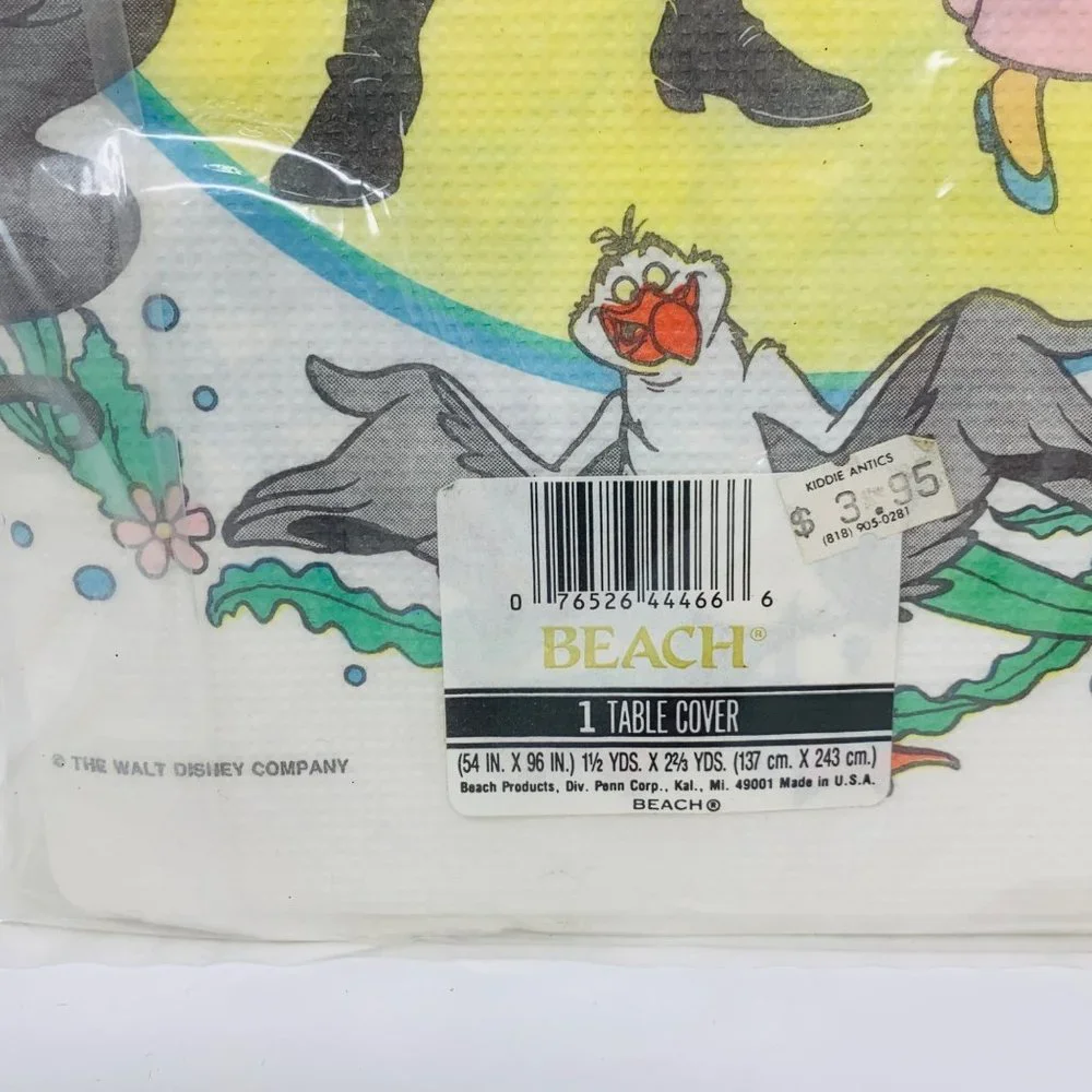 Vintage Disney's The Little Mermaid Table Cover Nostalgia Birthday Party